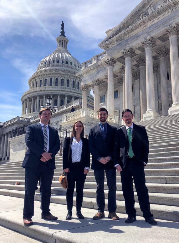 Daniel Shaw, Claire Lewis, Acer VanWallendael, & J.P. Lawrence at our 2019 Congressional Visits Day event. Credit: Claire Lewis